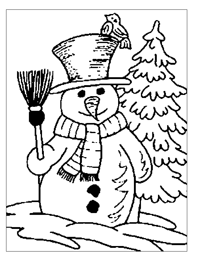 Winter Holiday Coloring Pages For Kids Drawing with Crayons