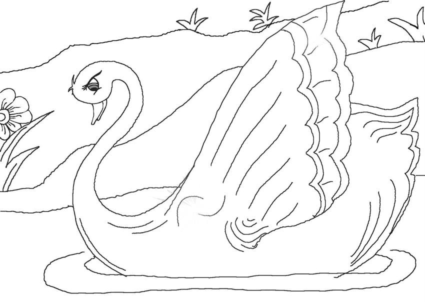 ugly duckling colouring clipart 759722