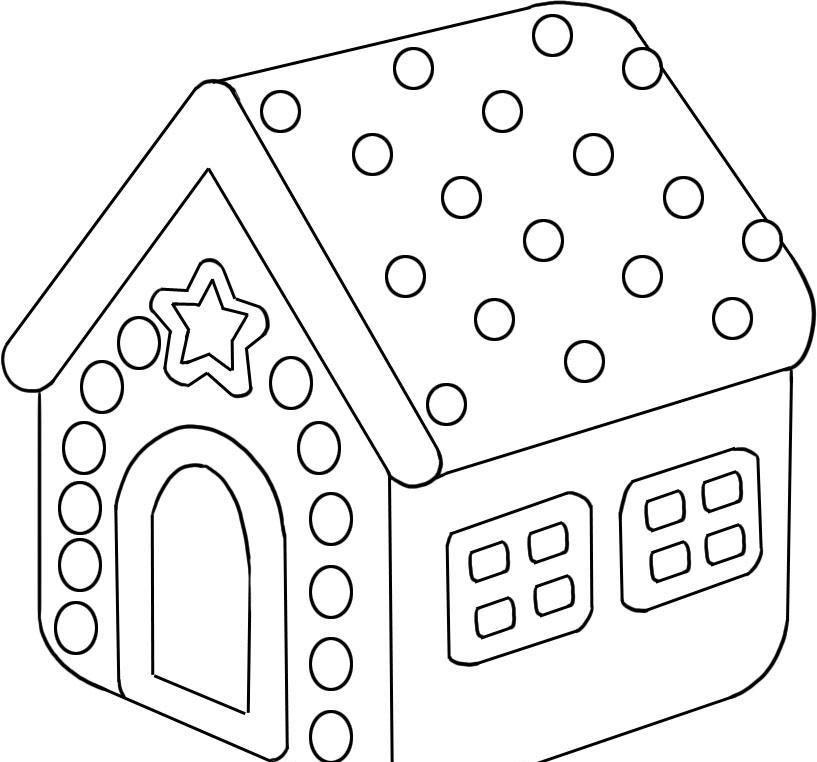 simple gingerbread house color page 533232