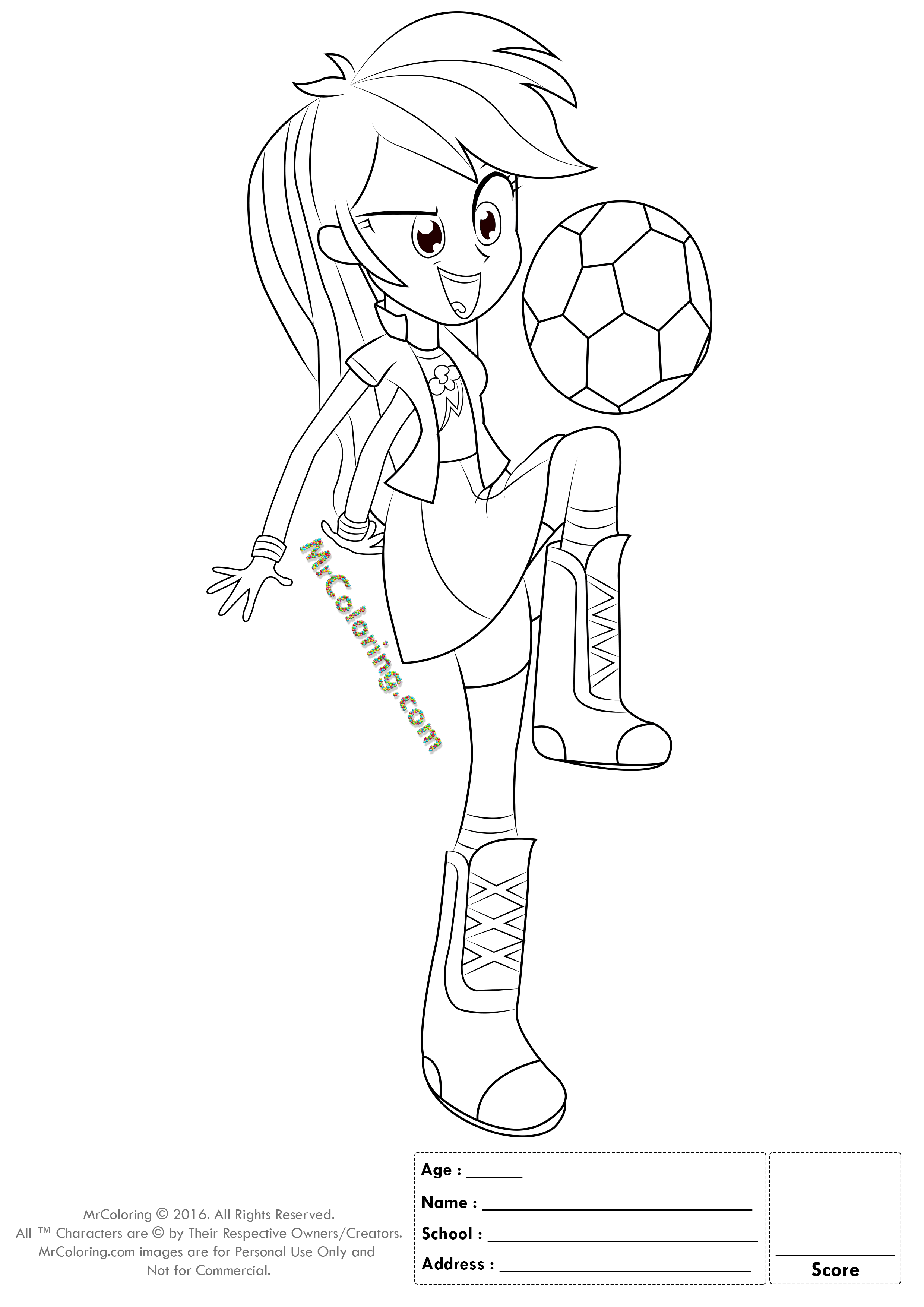 Free My Little Pony Coloring Pages Rainbow Dash Equestria Girls