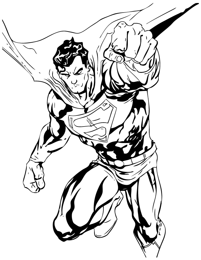 Coloring Superman Clipart Team Coloring