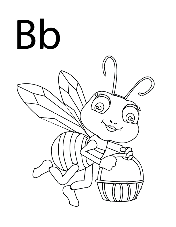 Free Letter B Coloring Pages For Preschoolers, Download Free Letter B
