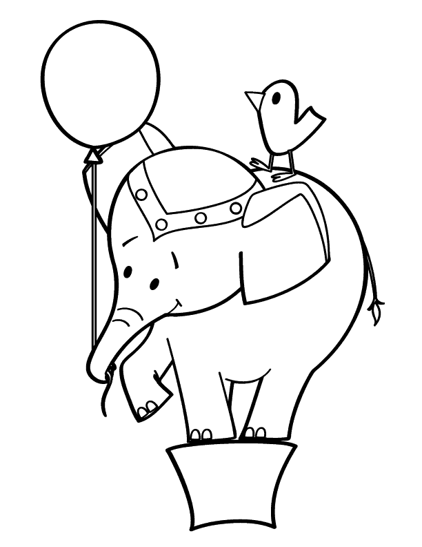 circus elephant coloring pages Clip Art Library