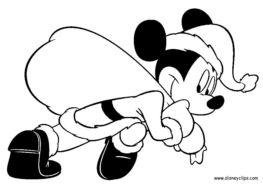 mickey mouse santa coloring pages Clip Art Library