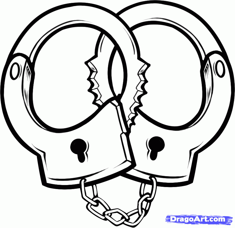 Police Handcuffs Coloring Page Coloring Pages