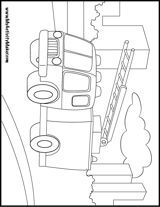 Free Coloring Pages Fire Engine, Download Free Coloring Pages Fire