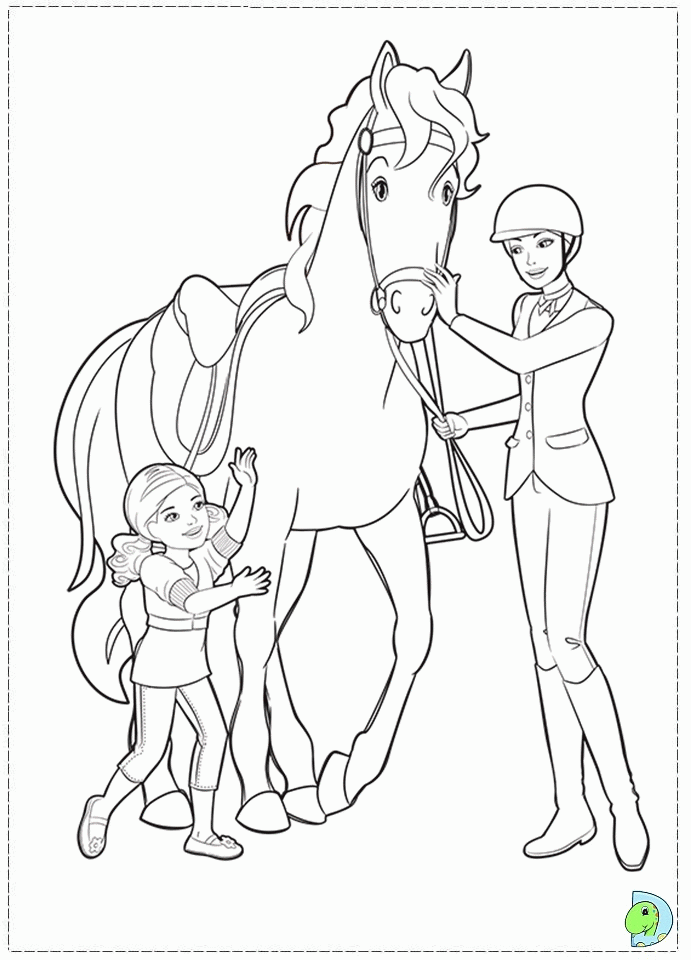 Free Printable Barbie Horse Coloring Pages for Kids