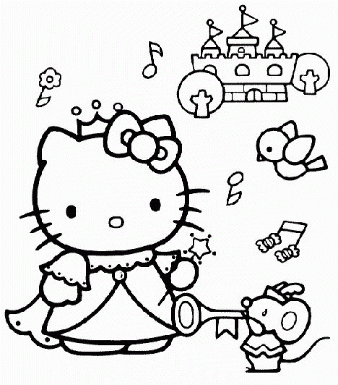 hello kitty queen coloring pages Clip Art Library