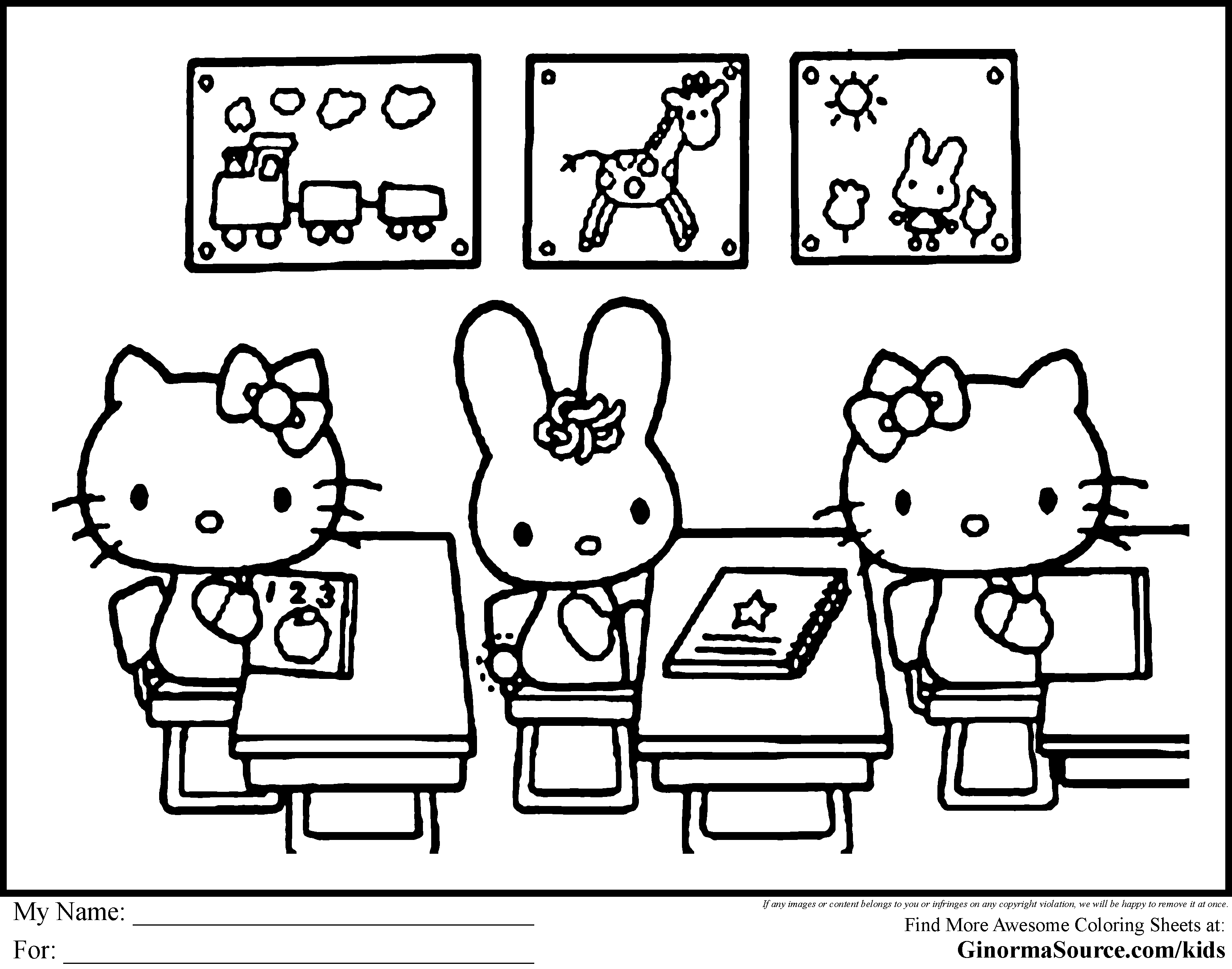 full size hello kitty coloring pages Clip Art Library