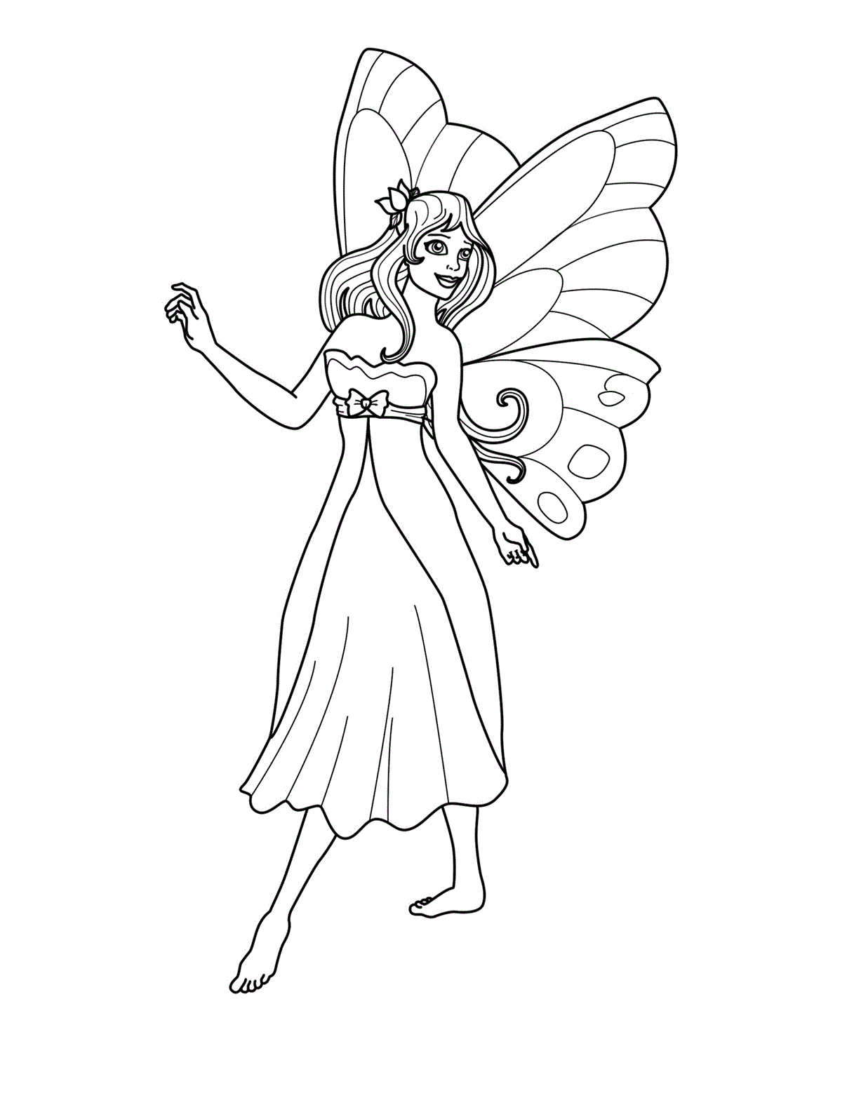 Cartoon Fairy Coloring Pages - Clip Art Library