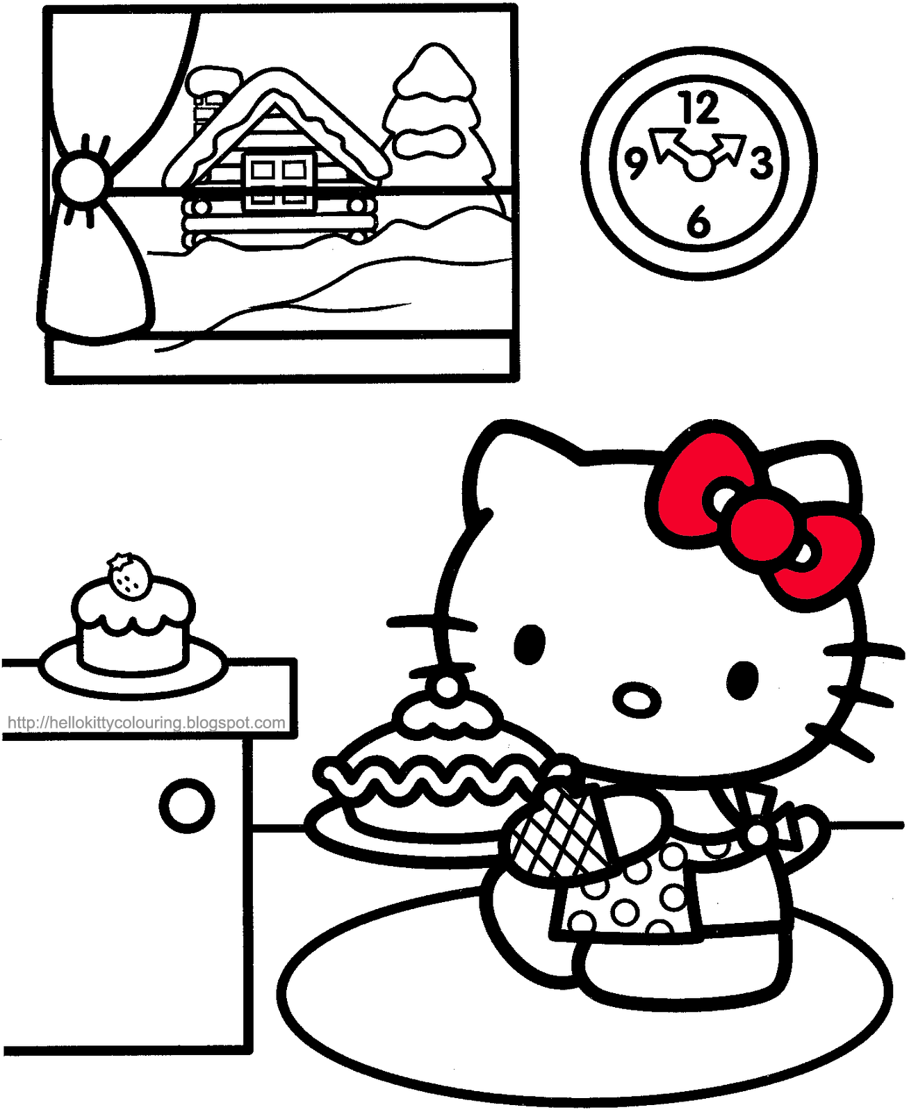 Free Hello Kitty Cupcake Coloring Pages, Download Free Hello Kitty
