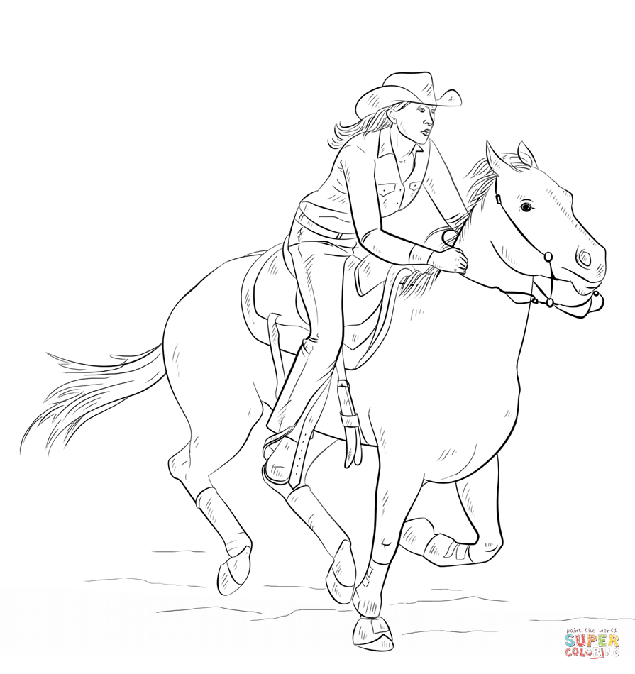Free Cowgirl Coloring Page, Download Free Cowgirl Coloring Page png