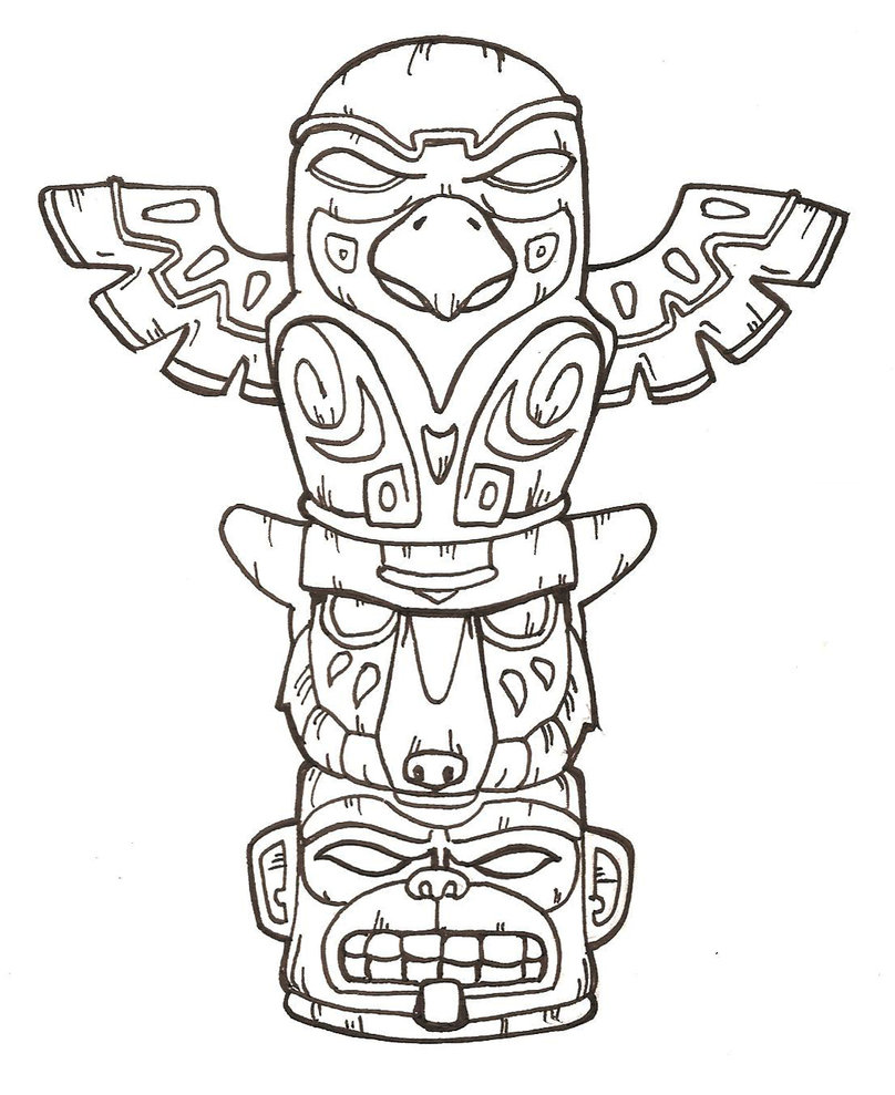 hawaiian tiki mask coloring pages Clip Art Library