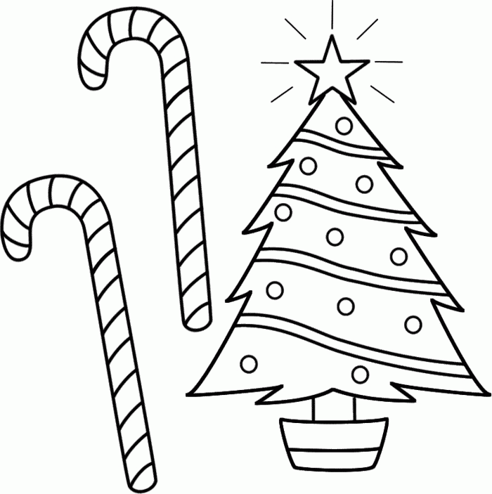 Candy Cane Coloring Sheet Free Printable Pages for Kids