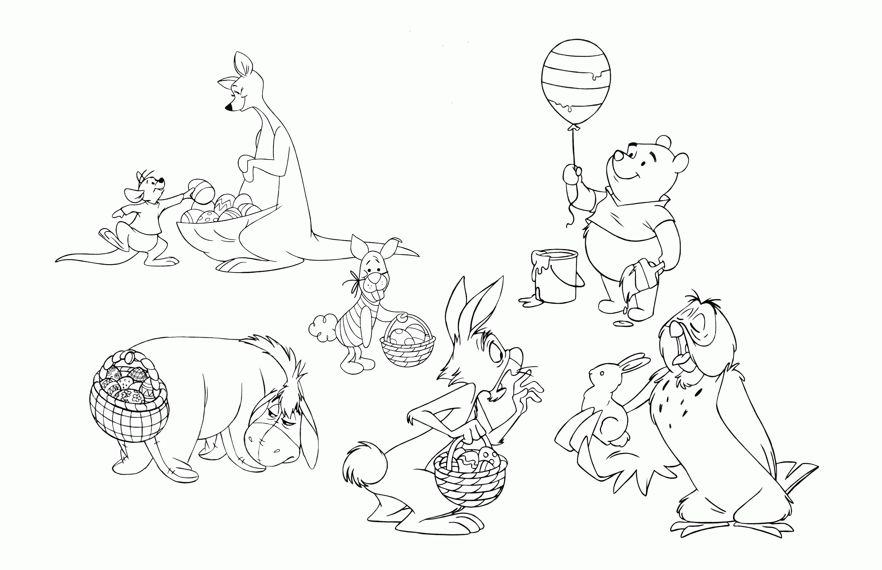 all winnie the pooh characters to color Clip Art Library