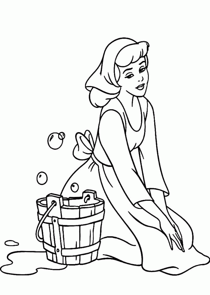 easy cinderella colouring pages 535164