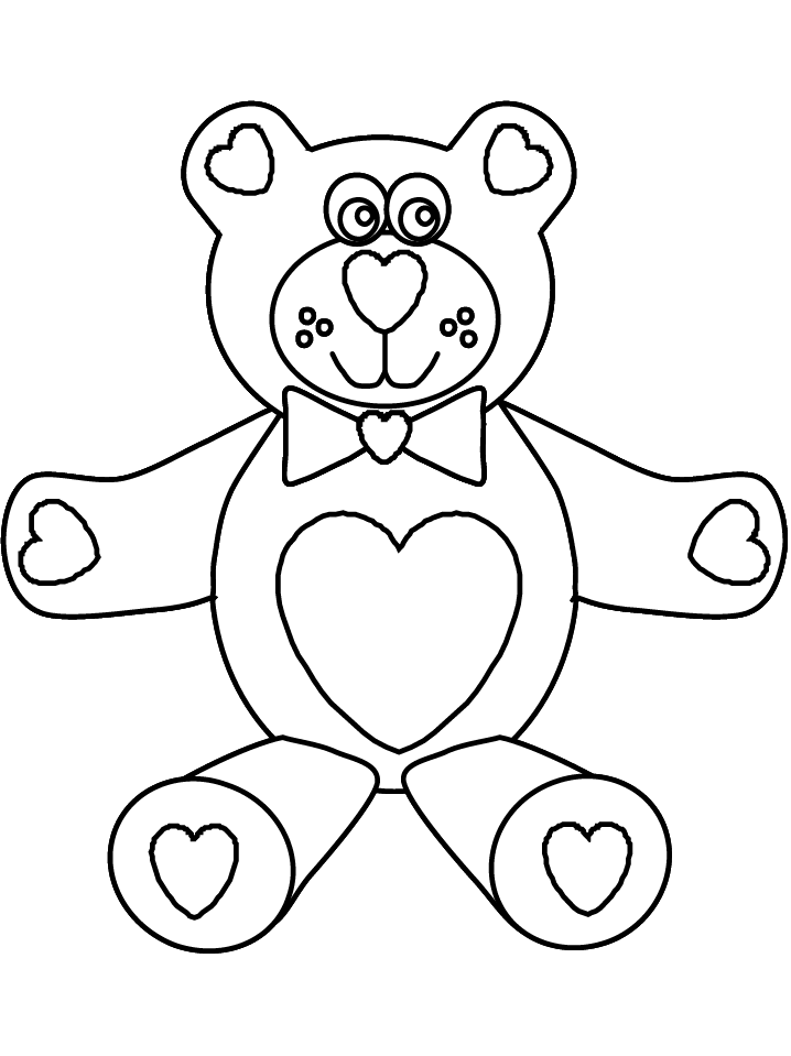 teddy bear valentines day coloring pages Clip Art Library