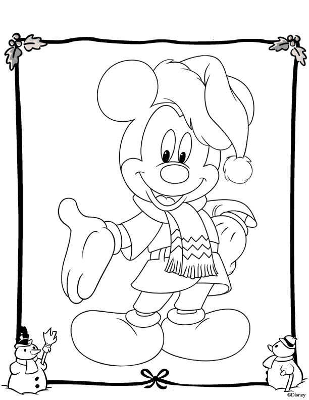 Free Disney Christmas Coloring Pages for Kids Printable, Download Free