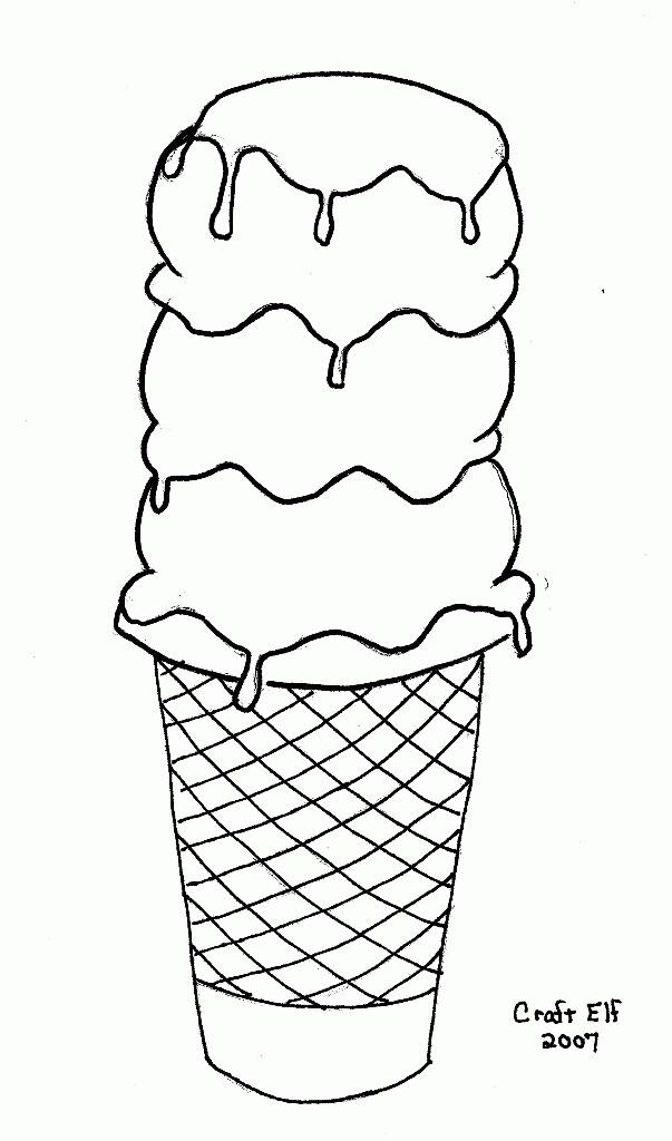 Free Ice Cream Cone Coloring Page, Download Free Ice Cream Cone