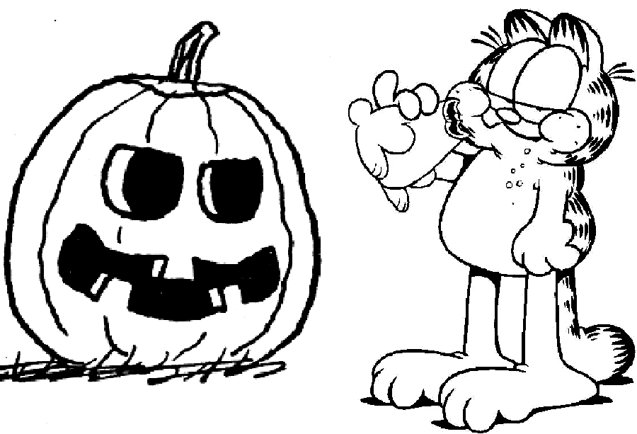 halloween garfield coloring pages 543751