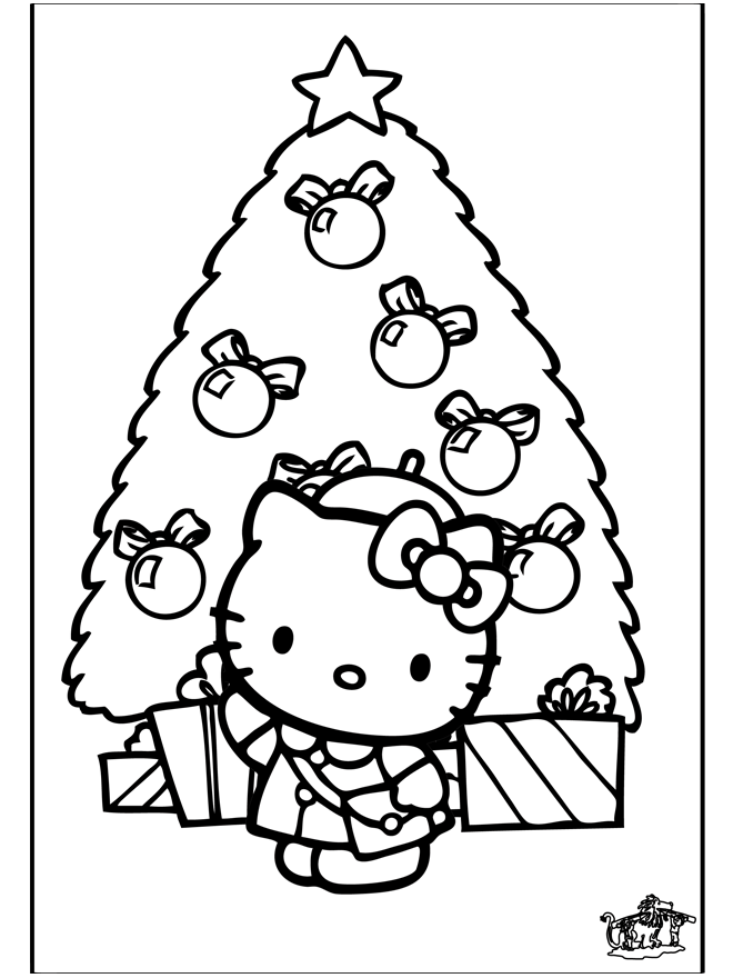 hello kitty christmas color pages Clip Art Library