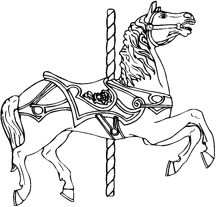 horse carousel coloring page #522832