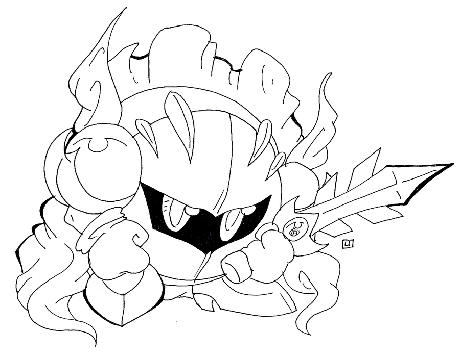 Free Kirby Coloring Pages Meta Knight, Download Free Kirby Coloring