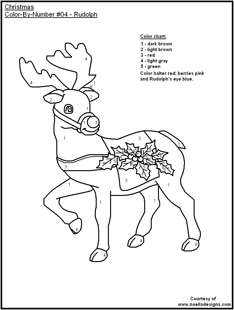 reindeer color by number worksheet Clip Art Library