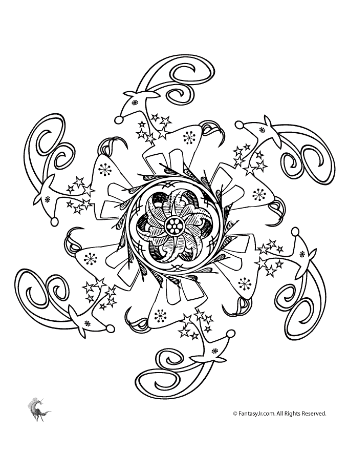 Free Winter Mandala Coloring Pages, Download Free Winter Mandala