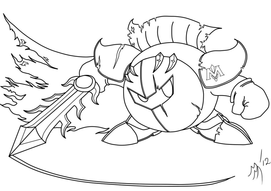 Free Kirby Coloring Pages Meta Knight, Download Free Kirby Coloring