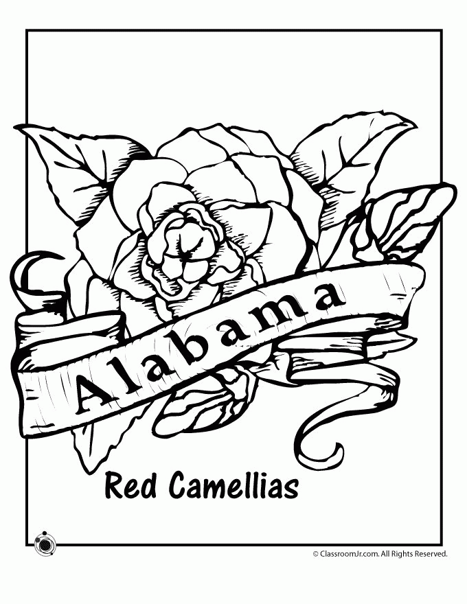 Pages Coloring Alabama State Map Maps Outline Printable States Kids
