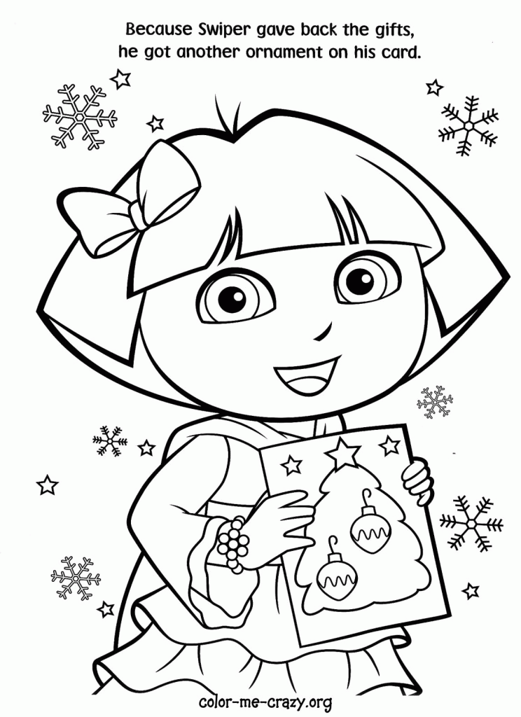 Free Dora Christmas Coloring Pages, Download Free Dora Christmas