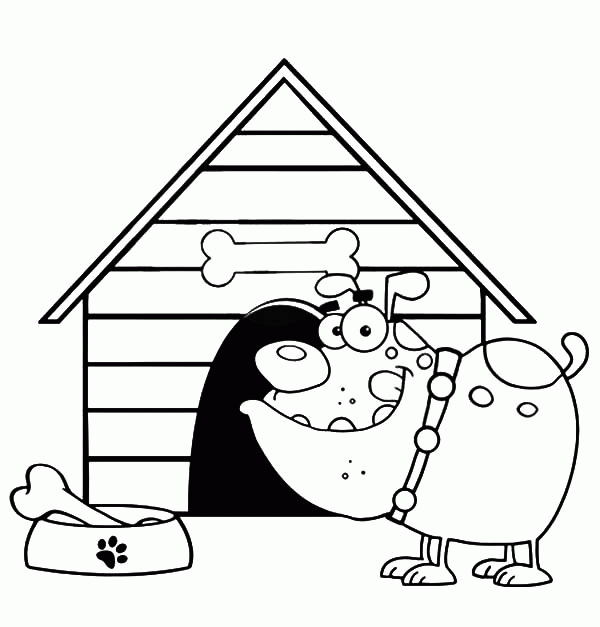 Free Dog House Coloring Page, Download Free Dog House Coloring Page png
