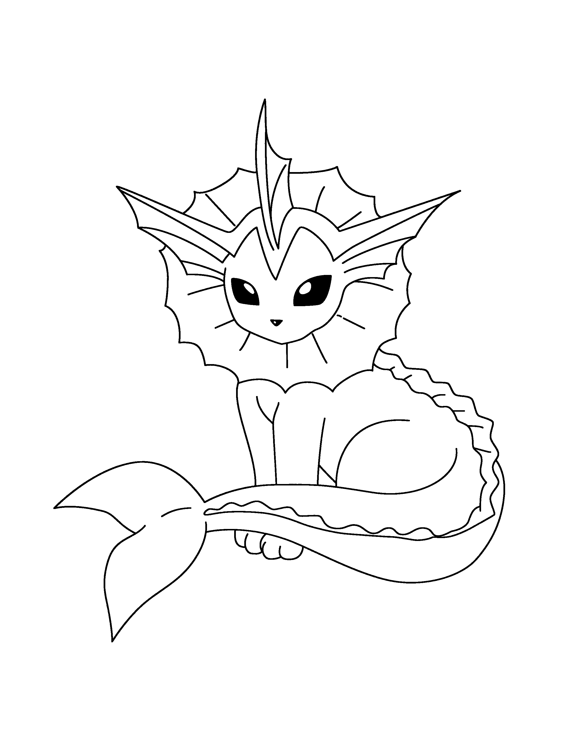 Free Pokemon Vaporeon Coloring Pages, Download Free Pokemon Vaporeon
