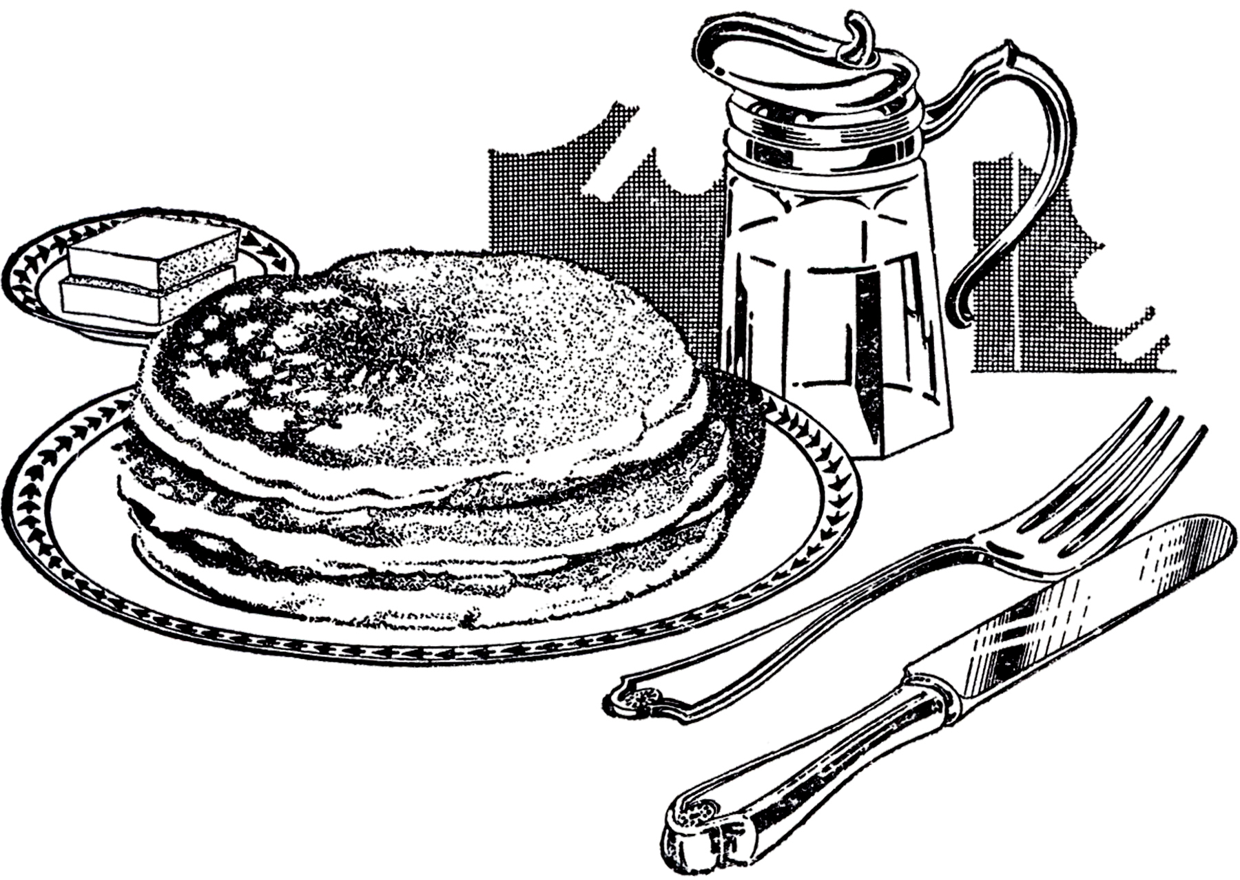 Pancake And Sausage Breakfast Clipart Free