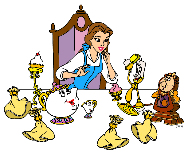 beauty and the beast tea cup character Clip Art Library