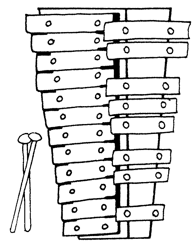 xylophone black and white clipart Clip Art Library