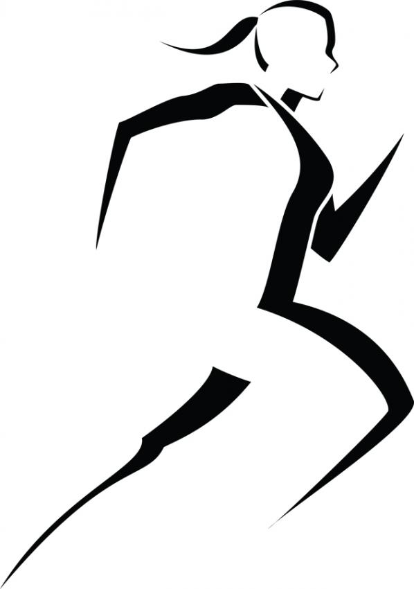 runner black and white Clip Art Library