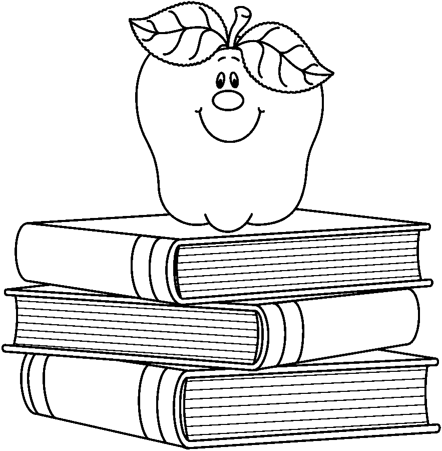 Library Books Clip Art Black And White