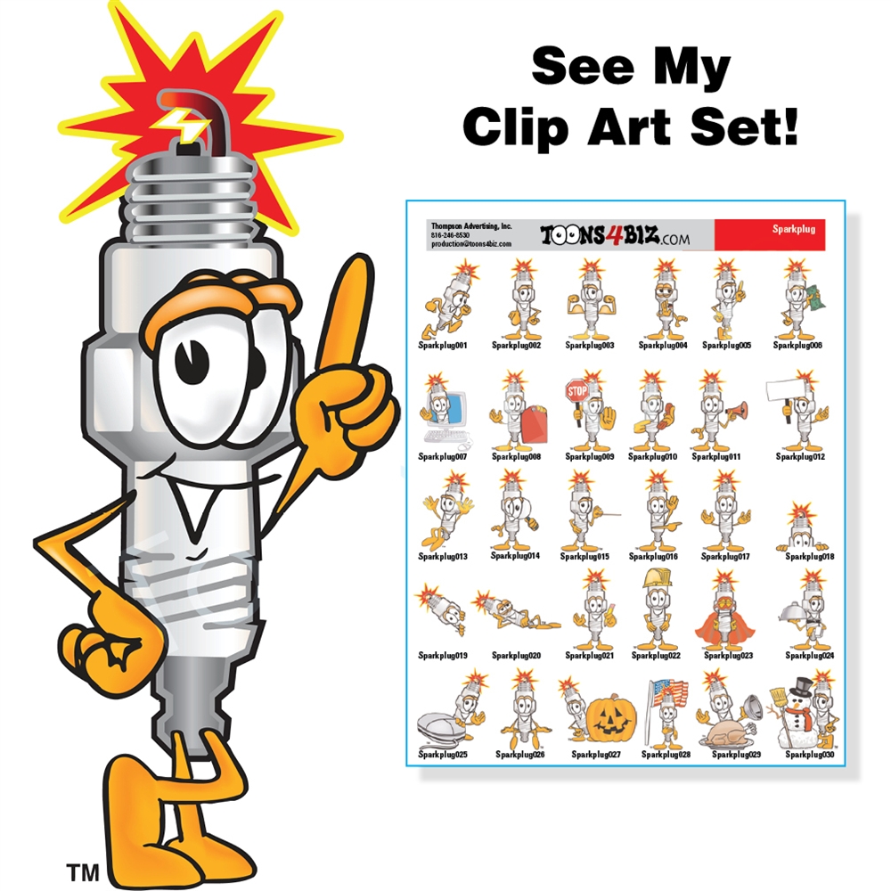 cartoon spark plug Clip Art Library