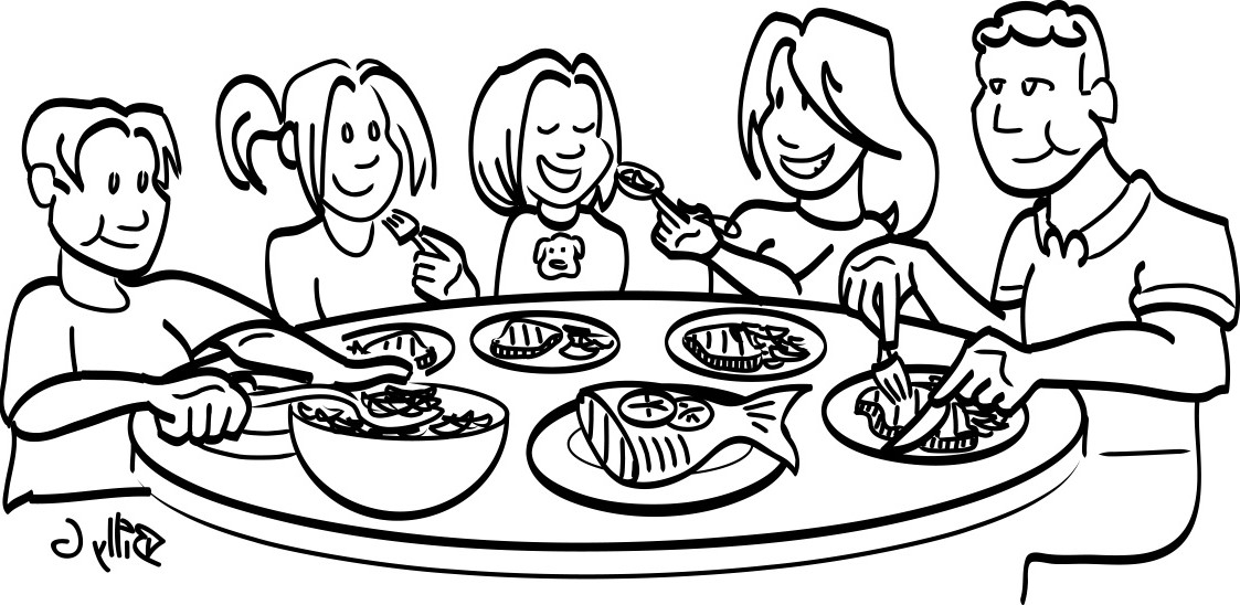 dinner clipart black and white Clip Art Library