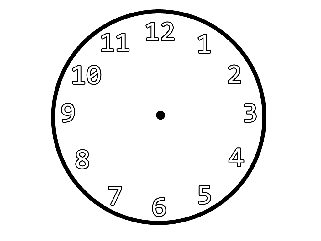 outline of clock without hands Clip Art Library