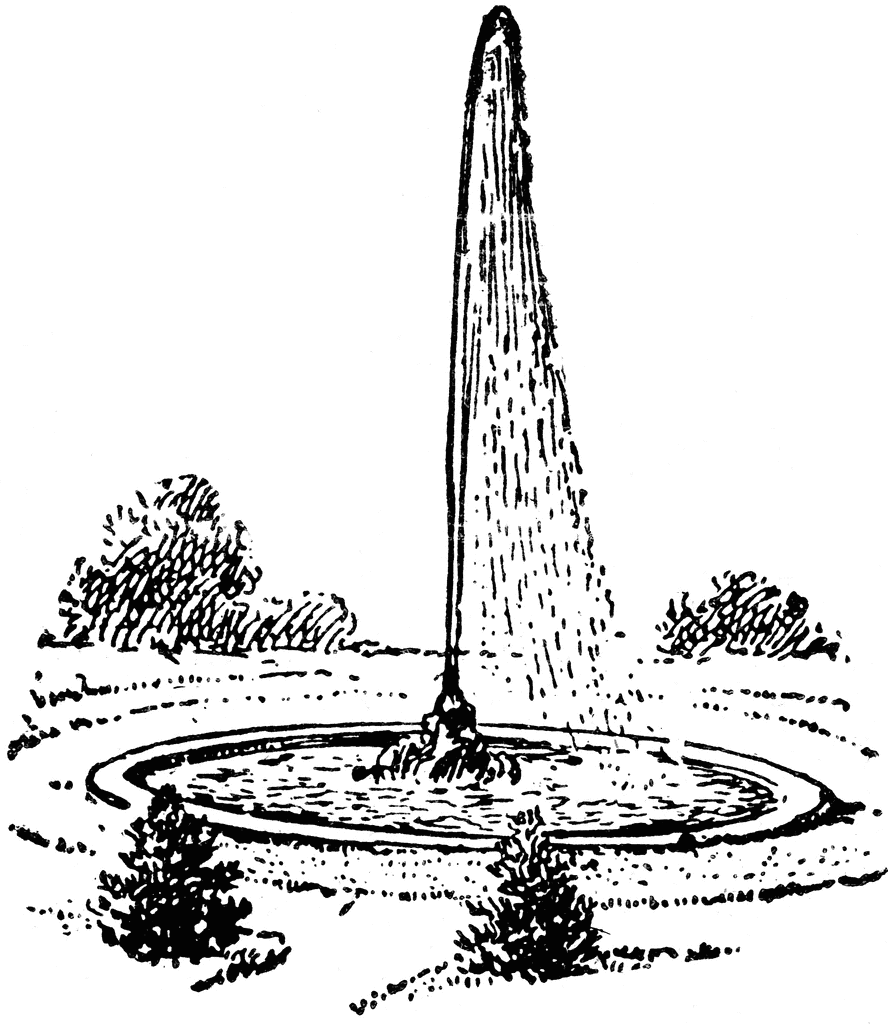 school fountain clipart black and white Clip Art Library