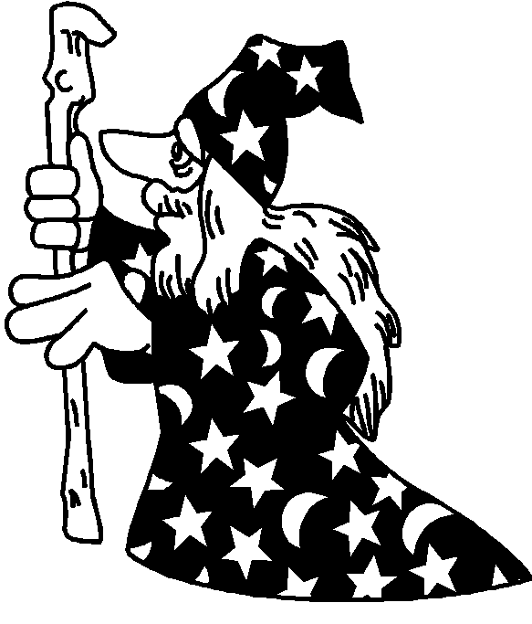 wizard black and white Clip Art Library