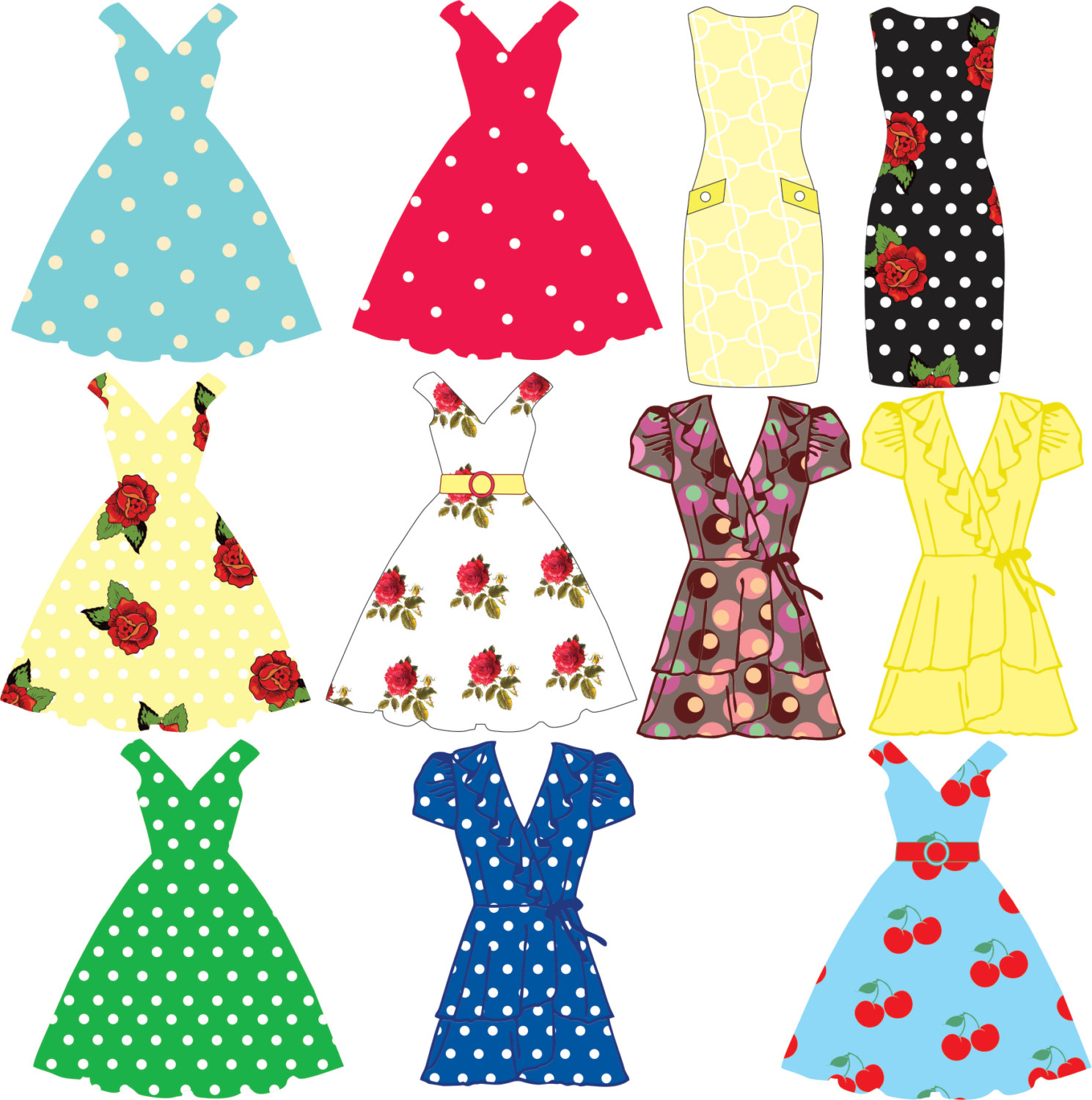 Ladies Dresses Clip Art