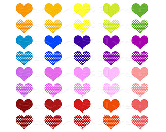 printable hearts colorful #228108