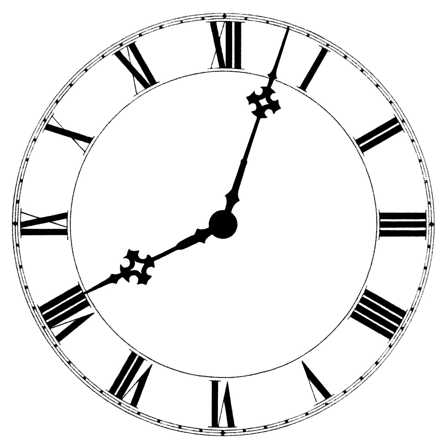roman numerals clock dial Clip Art Library