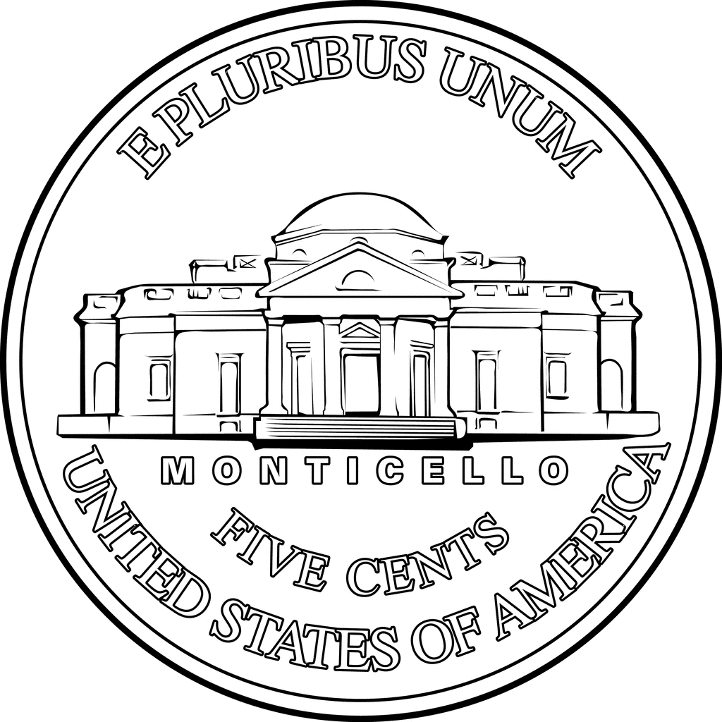 front of a nickel Clip Art Library