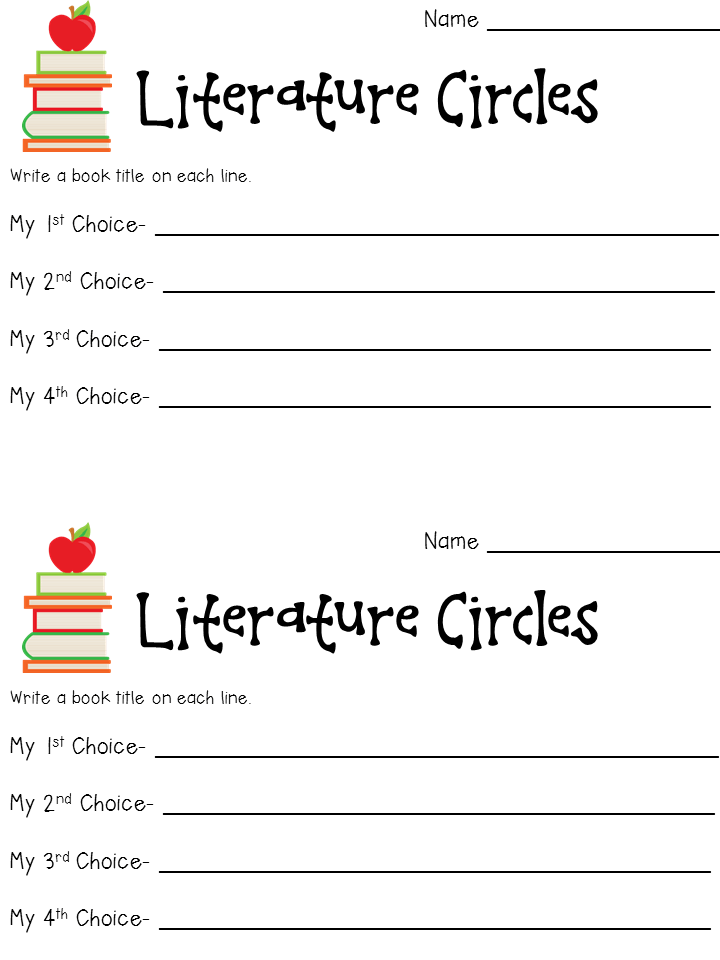 literature circle book choice Clip Art Library