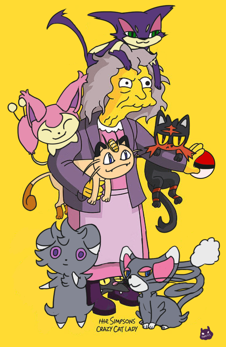 crazy cat lady simpsons Clip Art Library